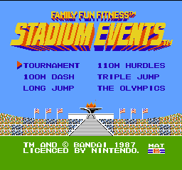 Stadium Events (Europe) Title Screen